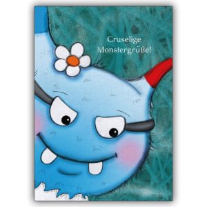 Coole Teenager Monsterkarte auch zu Halloween: Gruselige Monstergrüße!