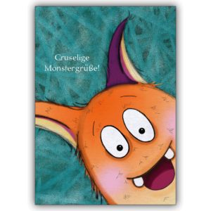 Freche Teenager Monsterkarte auch zu Halloween: Gruselige Monstergrüße!