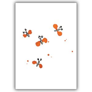 Fröhliche illustrierte Schmetterlingskarte als Geburtstagskarte