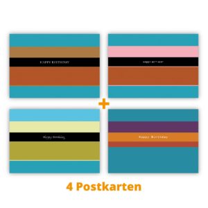 Kartenkaufrausch Postkarten in multicolor: Designer Postkarten: Happy Birthday