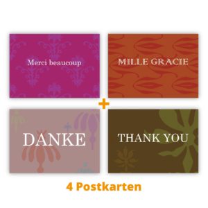 Kartenkaufrausch Postkarten in multicolor: internationale Dankes Postkarten