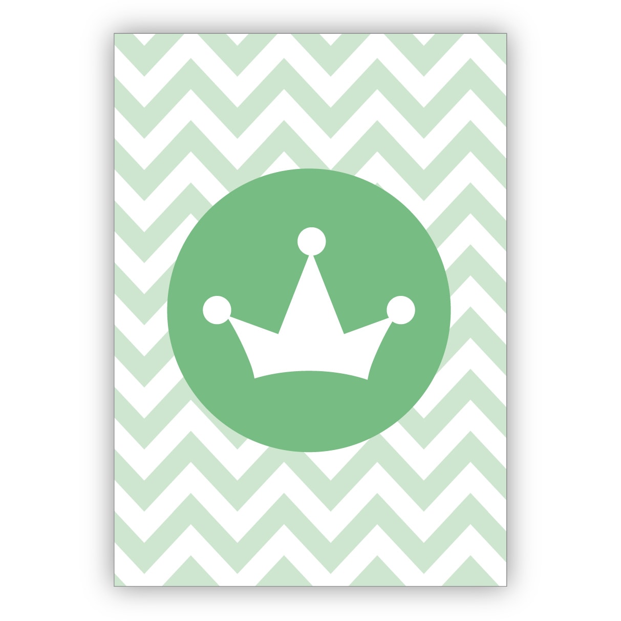 Schöne Glückwunschkarte mit Krone um Schützenkönige, Geburtstagskinder oder ihre Lieben in grün zu krönen