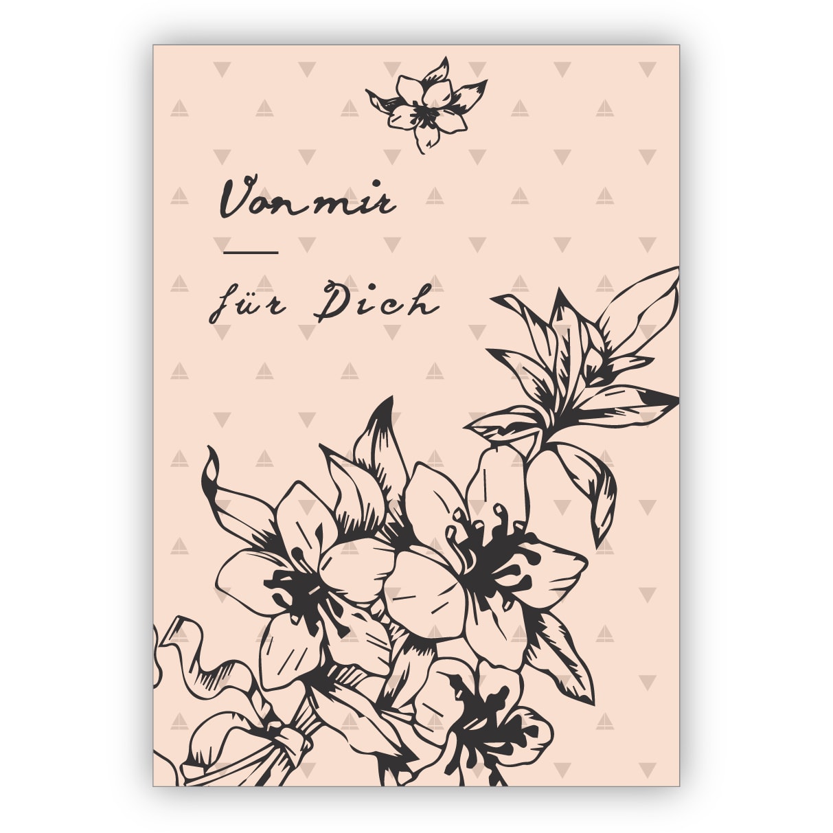 Elegante Geschenk Grußkarte mit Lilien: Von mir für Dich