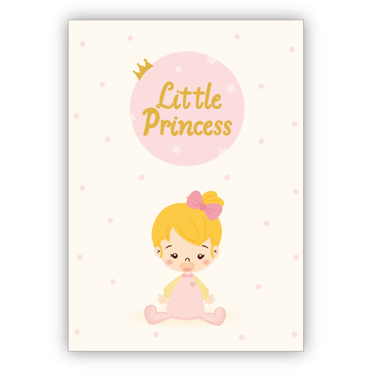 Süße Glückwunschkarte zur Geburt eines Mädchen mit kleinem Baby Girl: Little princess