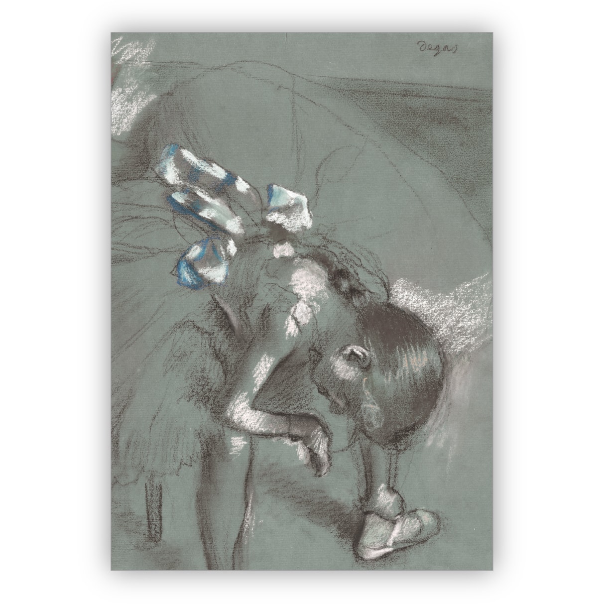 Edle Künstler Grußkarte: Edgar Degas (ca 1880) - Drei ausruhende Tänzerinnen