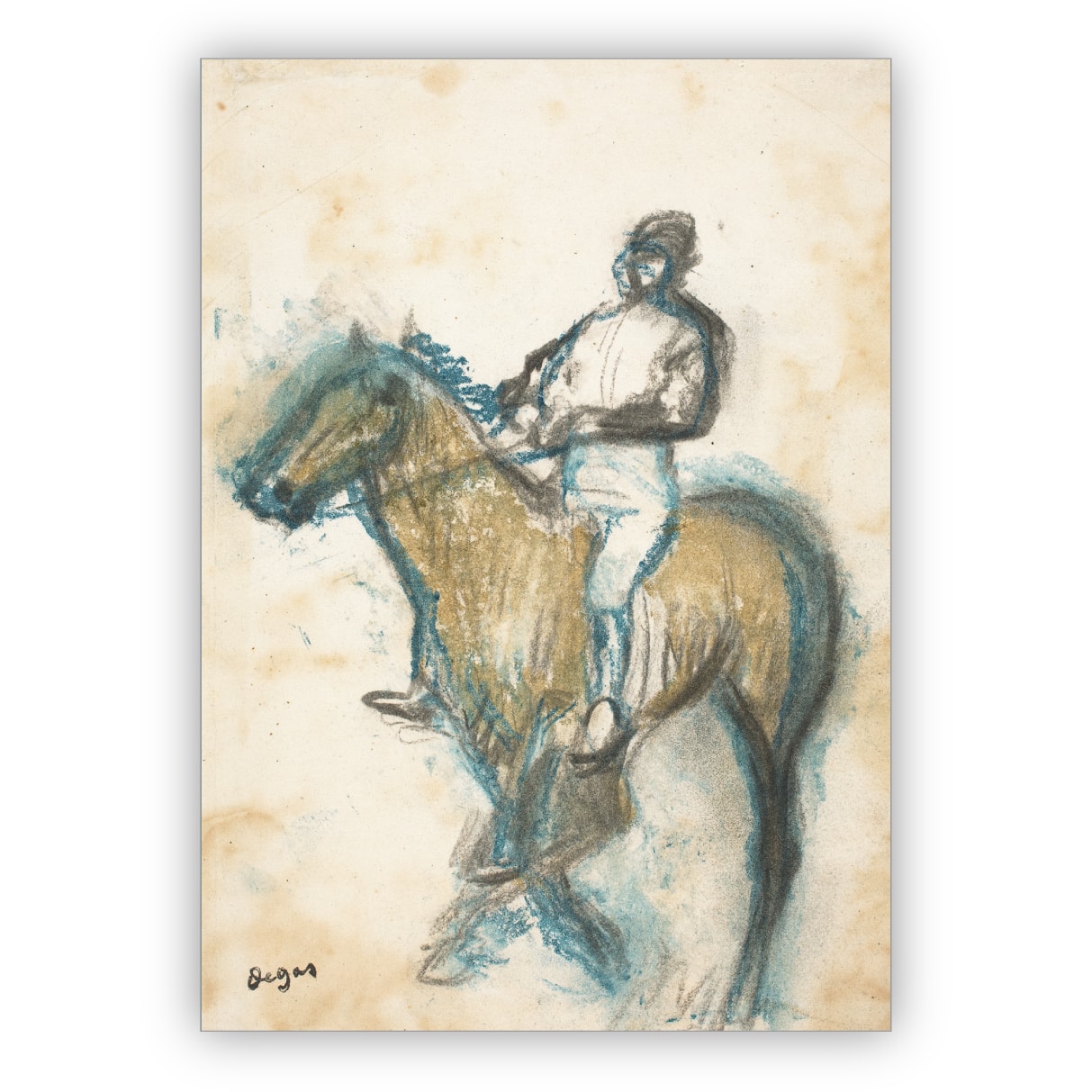 Edle Künstler Grußkarte: Edgar Degas, ca. 1898 - Jockey
