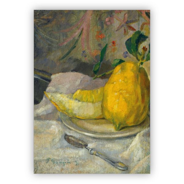 Schöne Künstler Grußkarte: Paul Gauguin, ca 1900 - Melone und Zitrone