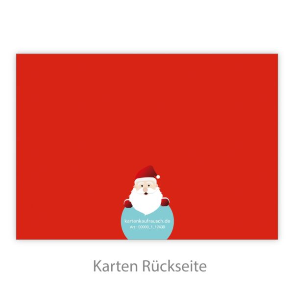 Witzige rote Weihnachtskarte mit Weihnachtsmann: Oh Du fröhliche