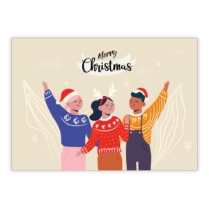 Schöne Freundschafts Weihnachtskarte für eine bessere Welt