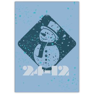 Trendige Weihnachtskarte mit Schneemann: 24-12