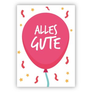 Fröhliche Luftballon Geburtstagskarte: Alles Gute