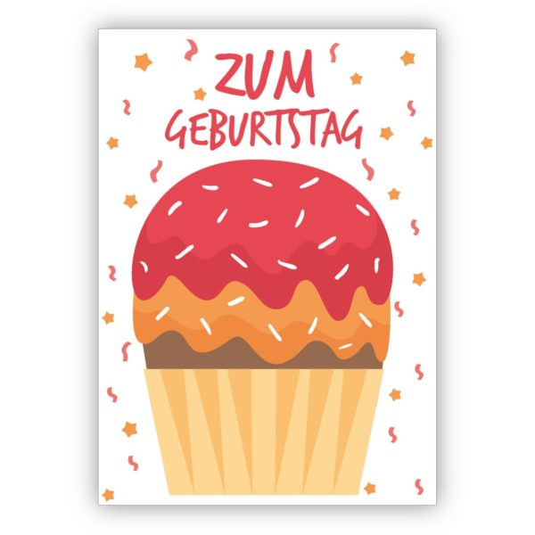 Leckere Geburtstagskarte mit Muffin: Zum Geburtstag