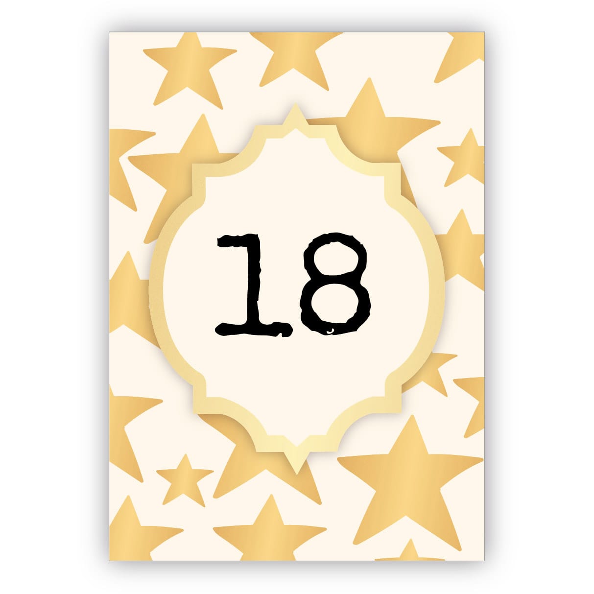 Edle Geburtstagskarte in gold Optik zum 18. Geburtstag