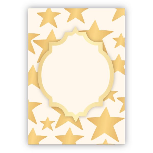 Edle Geburtstagskarte mit Sternen in gold Optik - schreiben Sie die passende Zahl selber mit einem Edding