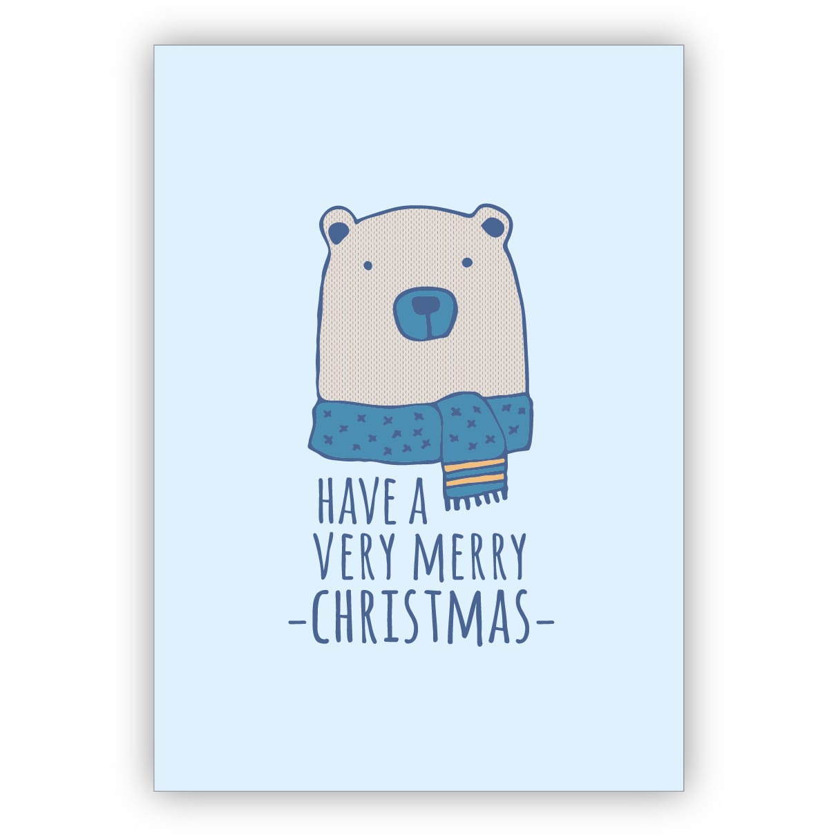 Tolle Weihnachtskarte für Freunde mit Eisbär: Have a very merry christmas