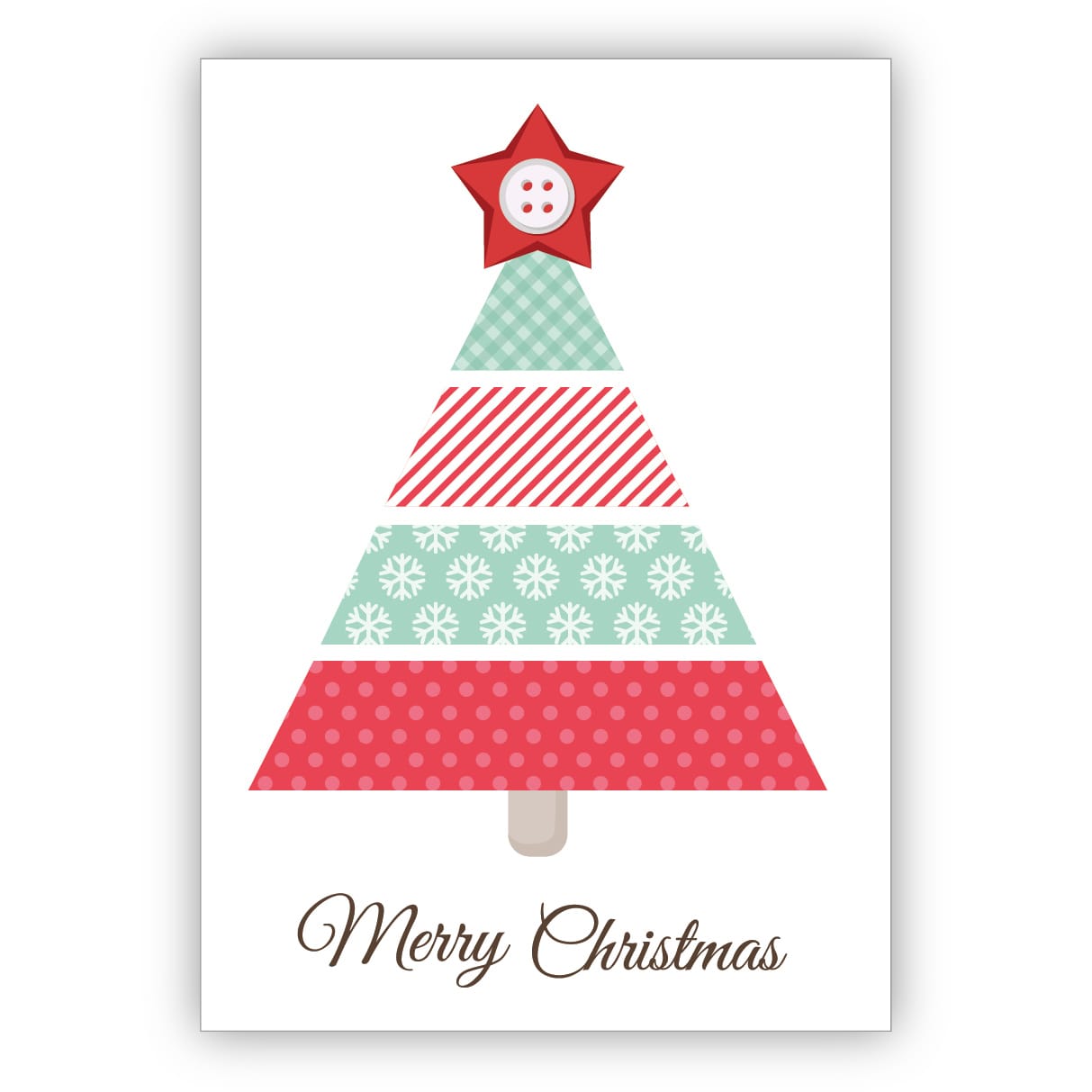 Schöne Weihnachtskarte für Bastel Feen mit Weihnachtsbaum: Merry Christmas
