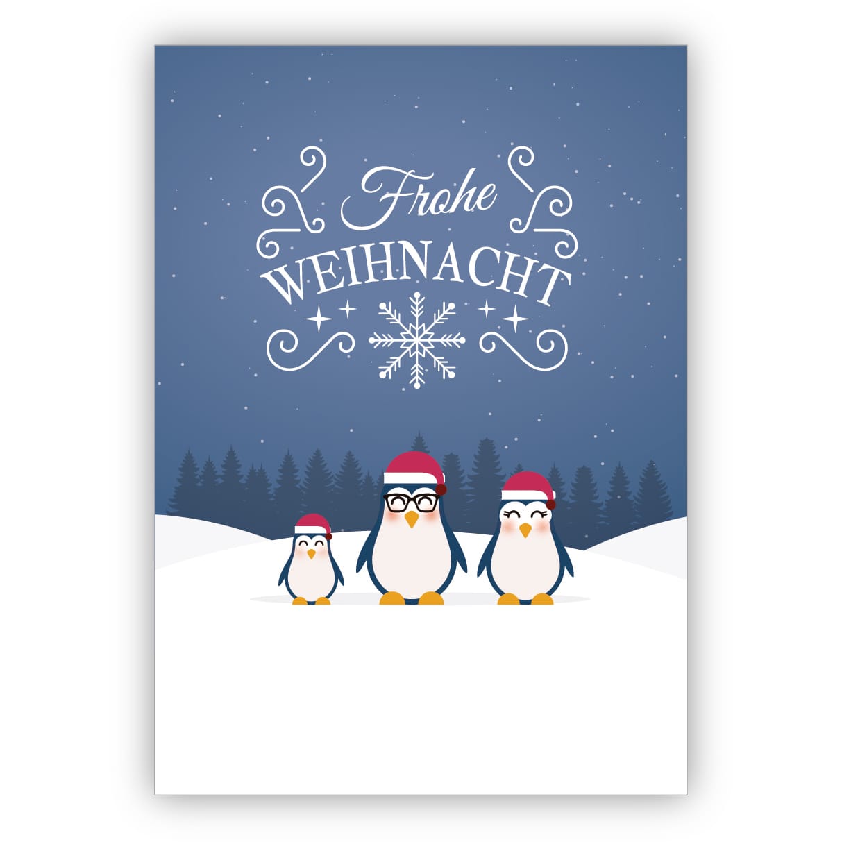 Coole Weihnachtskarte Mit Pinguin Familie Frohe Weihnacht Kartenkaufrausch De