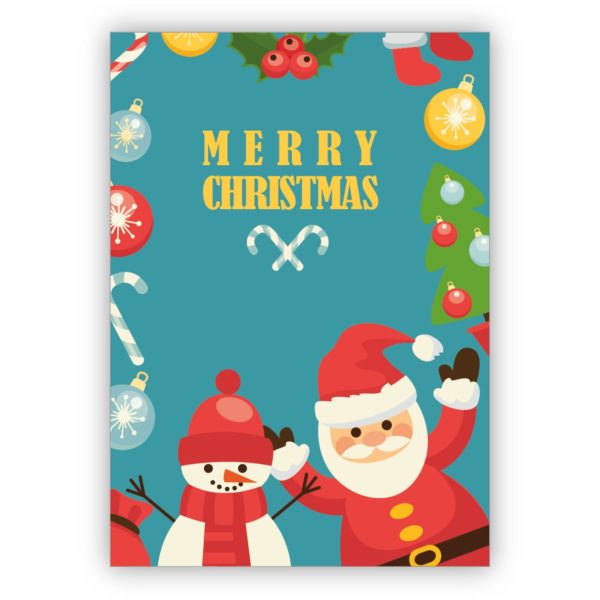 Kartenkaufrausch: Set Retro Weihnachts Postkarte aus unserer Weihnachts Papeterie in multicolor