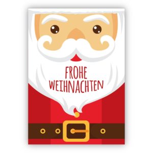 Coole Weihnachtskarte mit großem Weihnachtsmann: Frohe Weihnachten