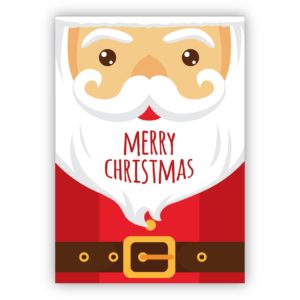 Überraschende Weihnachtskarte mit großem Weihnachtsmann: Merry Christmas