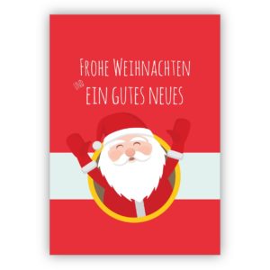 Wunderbare Retro Weihnachtsmann Weihnachtskarte: Frohe Weihnachten und ein gutes Neues