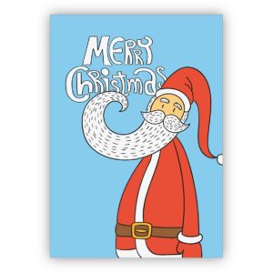 Komische Weihnachtskarte mit Weihnachtsmann: Merry Christmas