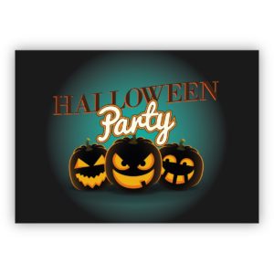 Gruselige Kürbis Einladungskarte zu Halloween: Halloween Party