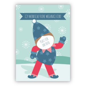 Kartenkaufrausch: Weihnachts Postkarten mit ihrem Foto aus unserer Fotokarten Papeterie in blau