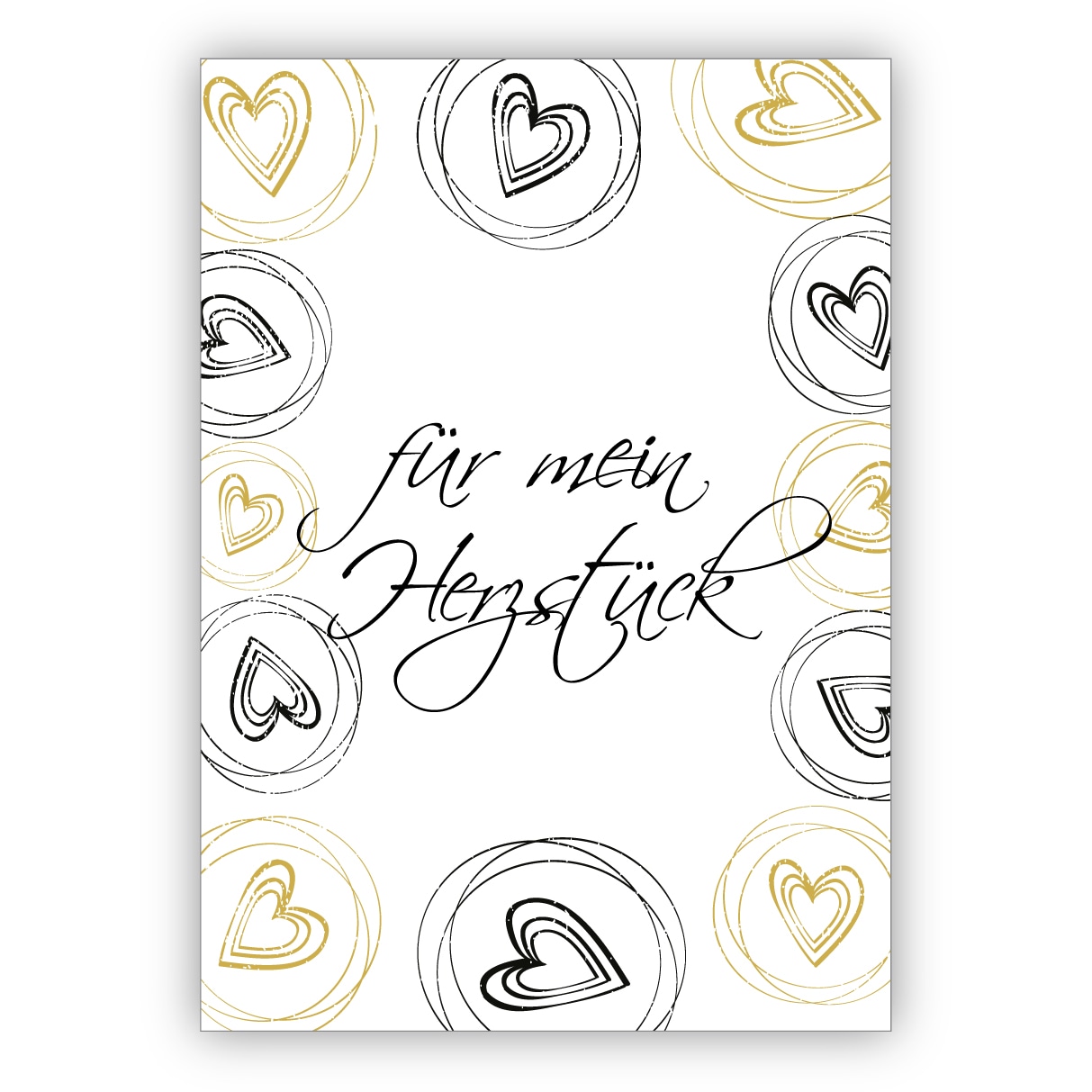 Liebevolle Glückwunschkarte, Geburtstagskarte mit Herzen: Für mein Herzstück