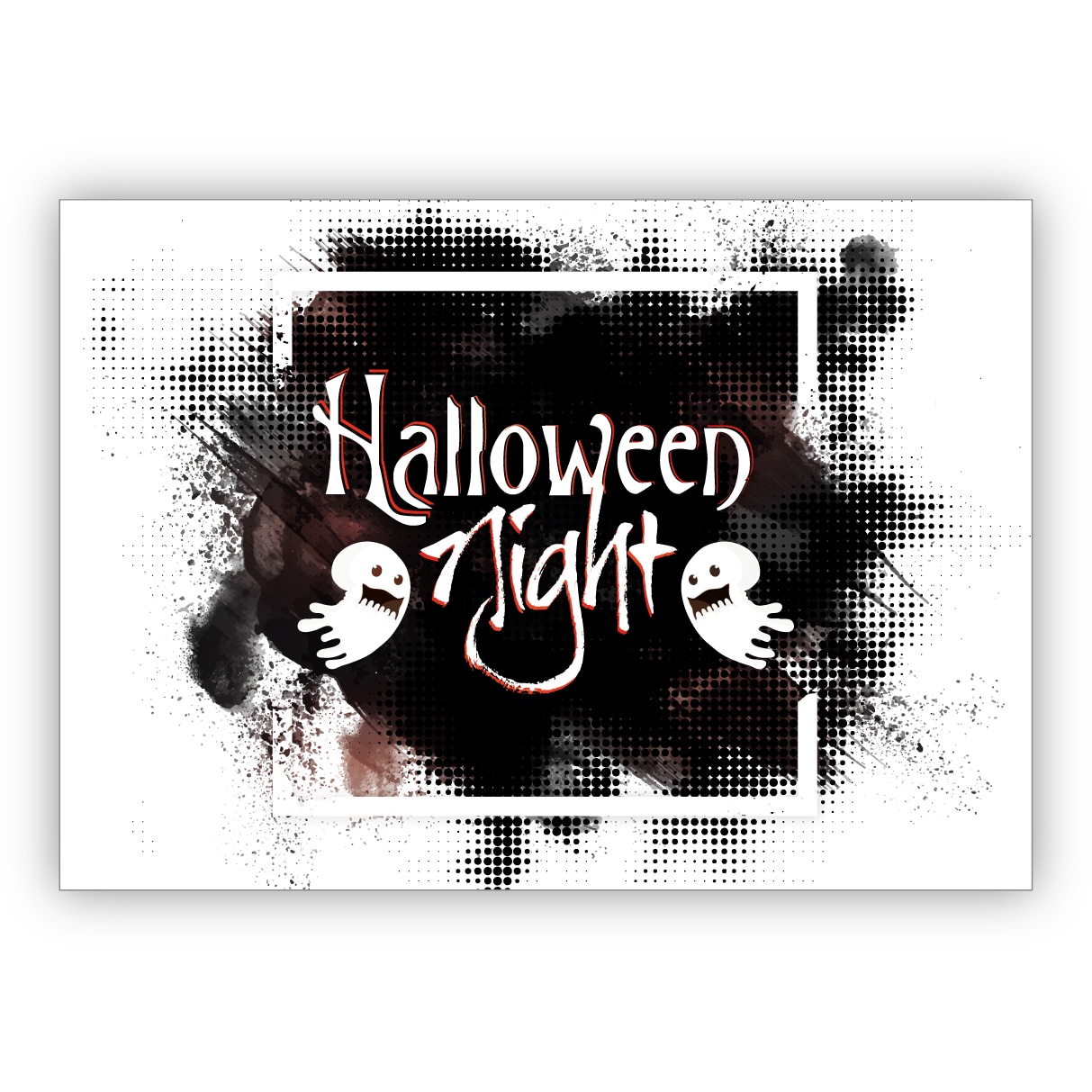 Schaurige schöne Halloween Einladungskarte mit Geistern Halloween Night