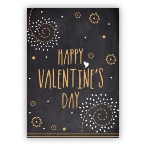Tolle Retro Liebeskarte, Valentinskarte in Tafel Optik: Happy Valentine's day