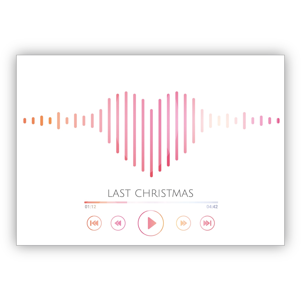 Tolle Liebesskarte mit Herz Sound Optik: Last Christmas
