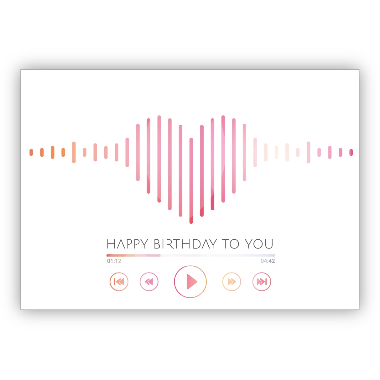 Tolle Geburtstagskarte mit Herz Sound Optik "Happy Birthday" to you