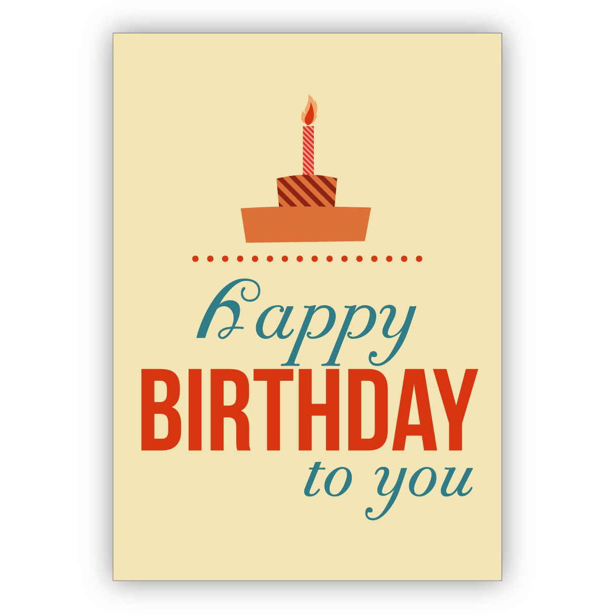 Typografische Retro Geburtstagskarte Mit Typo Torte Happy Birthday To You Kartenkaufrausch De