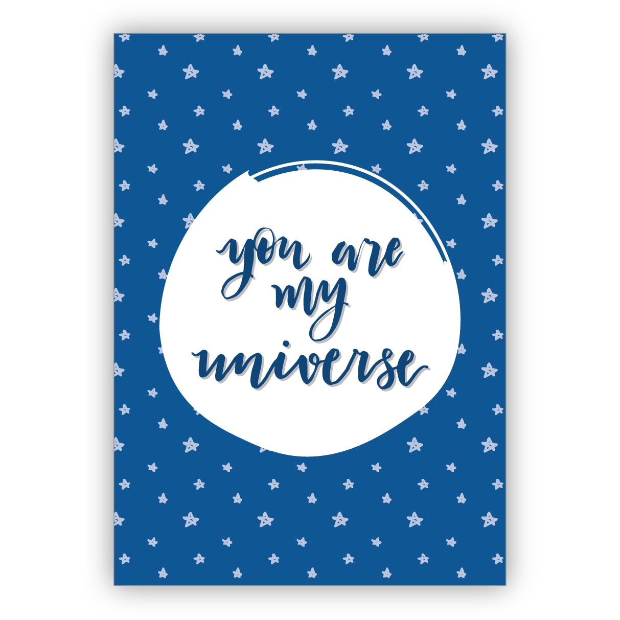 Romantische Valentinskarte auch zum Hochzeitstag mit Sternen: You are my universe