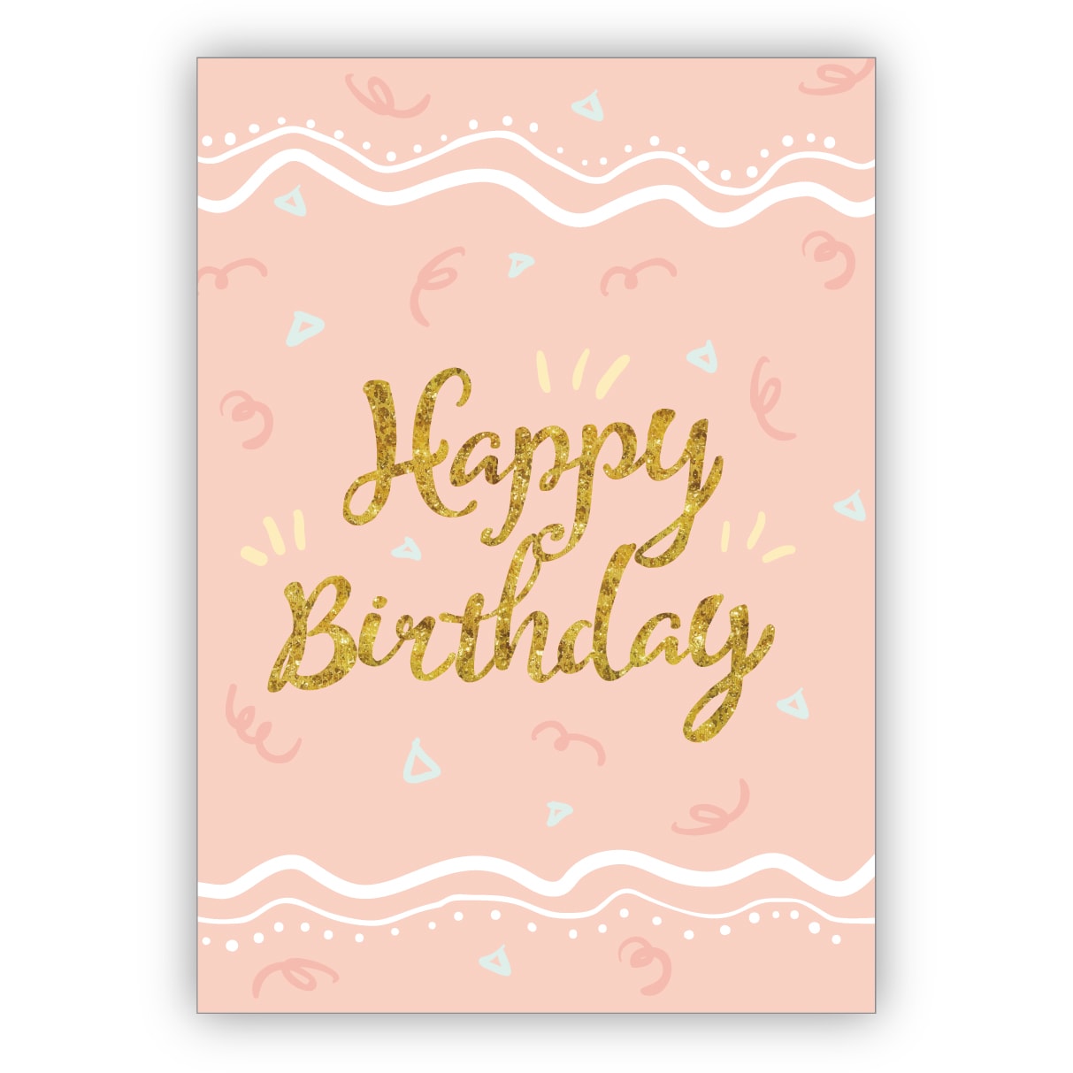 Romantische rosa Geburtstagskarte: Happy Birthday