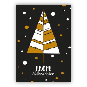 Edle moderne Retro Weihnachtskarte mit Weihnachtsbaum: Frohe Weihnachten