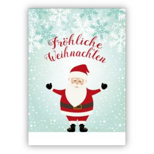 süße Weihnachtsmann Weihnachtskarte: Fröhliche Weihnachten