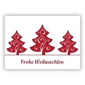Klassische Weihnachtskarte mit Ornament Weihnachtsbäumen: Frohe Weihnachten