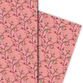 Kartenkaufrausch: Elegantes Magnolien Geschenkpapier mit aus unserer florale Papeterie in rosa
