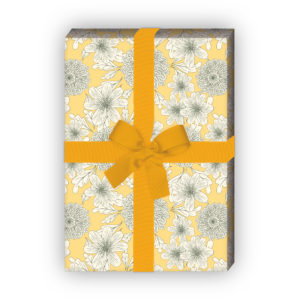Kartenkaufrausch: Edles Sommer Geschenkpapier mit aus unserer florale Papeterie in gelb