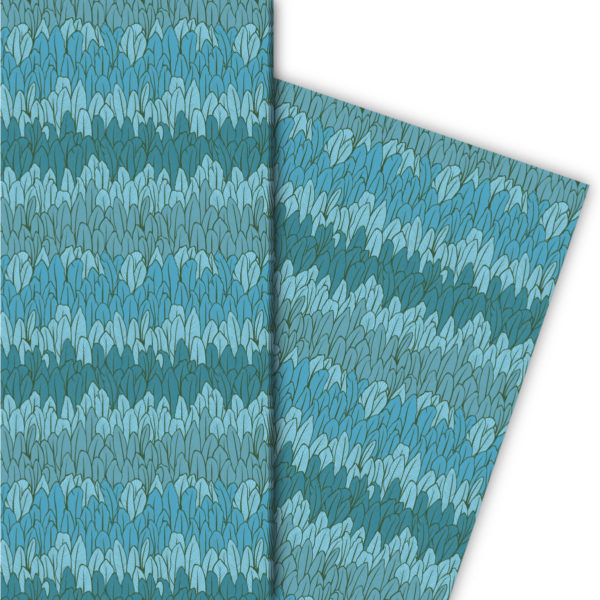 Kartenkaufrausch: Trendiges Streifen Geschenkpapier mit aus unserer Designer Papeterie in blau