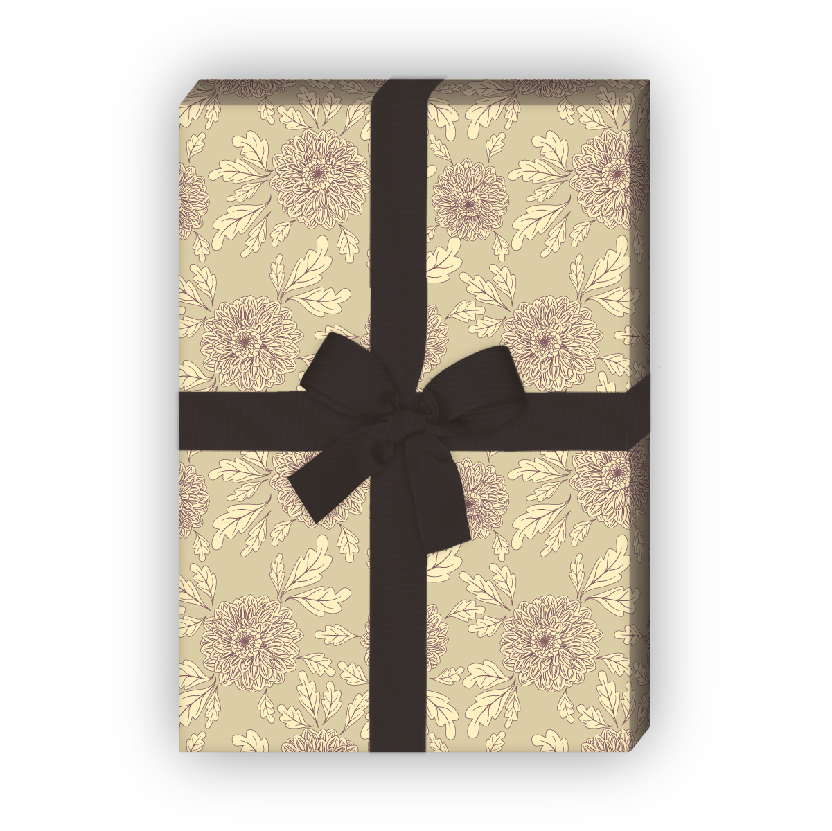 Kartenkaufrausch: Edles Dahlien Geschenkpapier im aus unserer florale Papeterie in beige