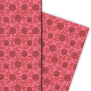 Kartenkaufrausch: Edles Dahlien Geschenkpapier im aus unserer florale Papeterie in rosa