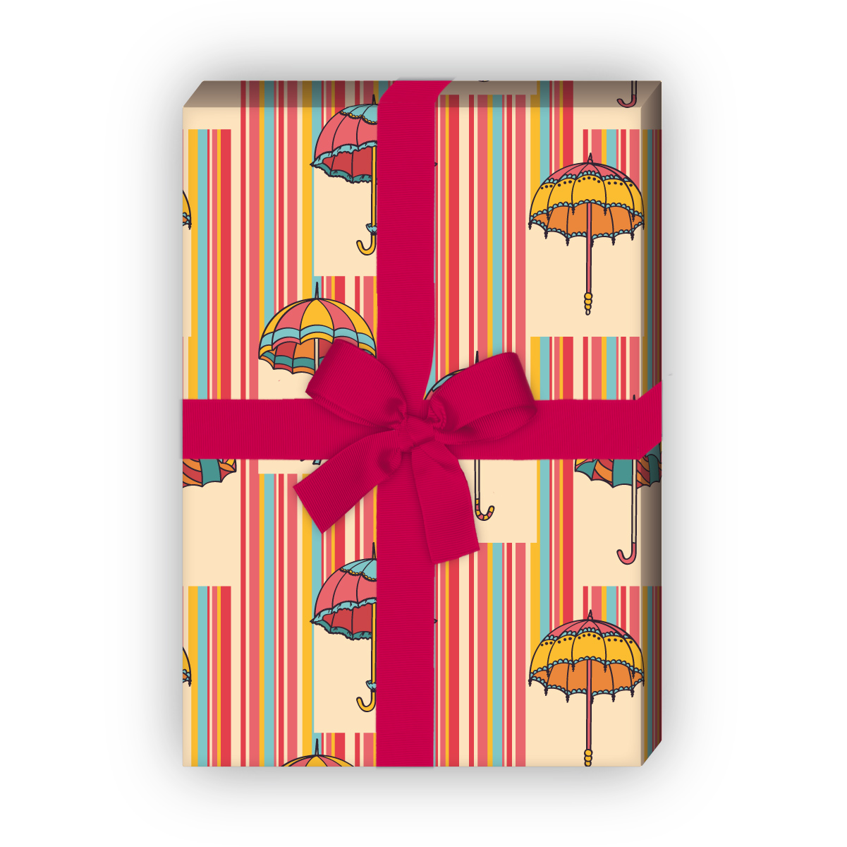 Kartenkaufrausch: Lustiges Regen Streifen Geschenkpapier aus unserer Herbst Papeterie in gelb