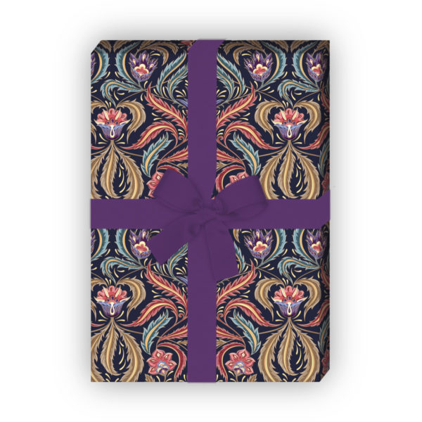 Kartenkaufrausch: Vintage Geschenkpapier mit grafischem aus unserer florale Papeterie in multicolor