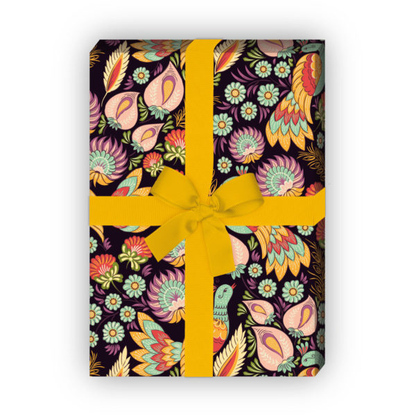 Kartenkaufrausch: Vintage Ethno Geschenkpapier mit aus unserer florale Papeterie in multicolor
