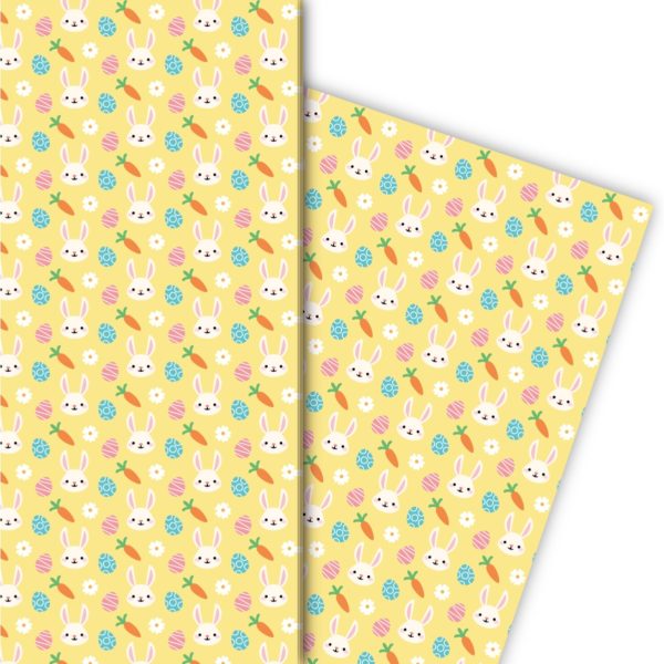 Kartenkaufrausch: Niedliches Oster Geschenkpapier mit aus unserer Oster Papeterie in gelb