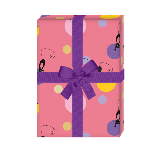 Kartenkaufrausch: Buntes Katzen Geschenkpapier mit aus unserer Dankes Papeterie in rosa