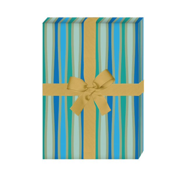 Kartenkaufrausch: Edles Streifen Geschenkpapier, blau aus unserer Dankes Papeterie in blau